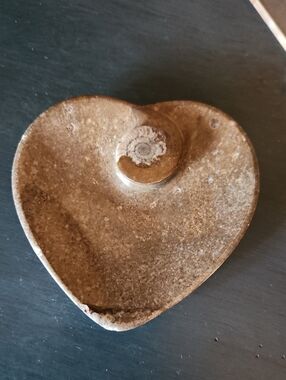 Heart-Shaped Fossil Stone Trinket Dish